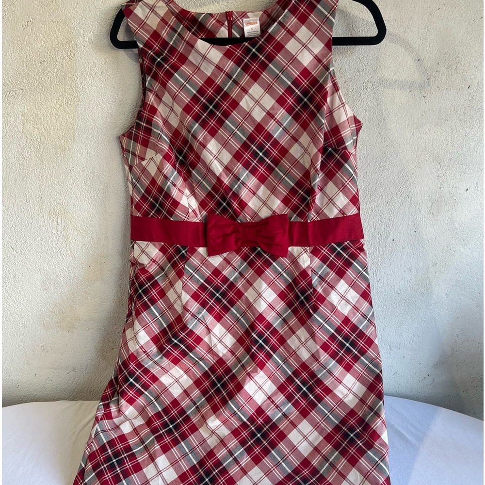 Gymboree christmas plaid dress for womens (mom) matching boys button down